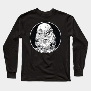 CREATURE FROM THE BLACK LAGOON (Circle Black and White) Long Sleeve T-Shirt